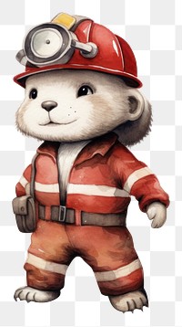 PNG Ferret firefighter cute representation protection. AI generated Image by rawpixel.