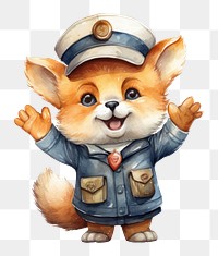 PNG Fox Ship captain cartoon animal. AI generated Image by rawpixel.