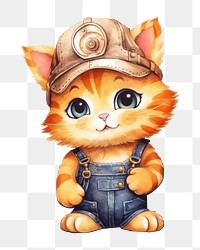 PNG Mechanical engineering orange cat cartoon cute. 