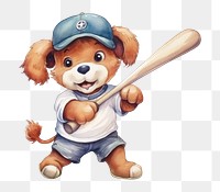 PNG Puppy playing baseball sports white background carnivora. 