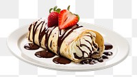 PNG Cold crepe roll strawberry chocolate vanilla. AI generated Image by rawpixel.