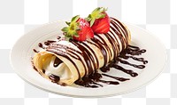 PNG Cold crepe roll strawberry chocolate vanilla. AI generated Image by rawpixel.