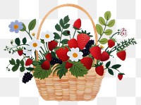 PNG Berries basket strawberry flower plant. 