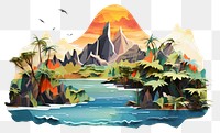 PNG Tropical iceland art painting nature. AI generated Image by rawpixel.