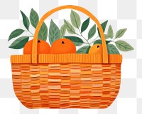 PNG Orange basket handbag plant art. 