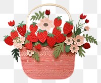 PNG Strawberry handbag basket flower. 