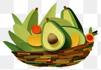 PNG Avocado basket craft plant food. 