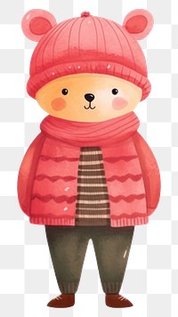 PNG Cartoon coat cute toy. AI generated Image by rawpixel.