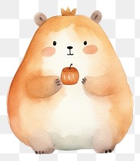 PNG Capybara eating hamster cartoon mammal. AI generated Image by rawpixel.