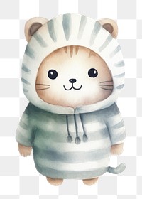 PNG Cute tiger wearing ghost custume cartoon toy  