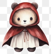 PNG Cute bear vampire figurine cartoon toy. 