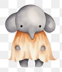 PNG Cute elephants wearing ghost custume animal cartoon mammal. 