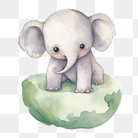 PNG Cute elephants holding green earth animal cartoon mammal. 