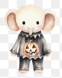 PNG Cute elephants wearing skeleton custume cartoon mammal animal. 