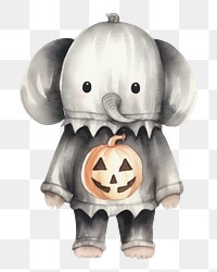 PNG Cute elephants wearing skeleton custume cartoon mammal animal. 