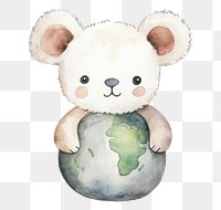 PNG Cute mouse wearing earth cartoon toy white background. AI generated Image by rawpixel.
