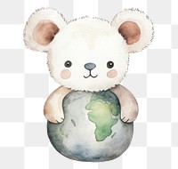 PNG Cute mouse wearing earth cartoon toy  