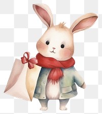 PNG Cute rabbit holding shop bag animal cartoon mammal. AI generated Image by rawpixel.