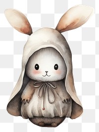 PNG Cute rabbit wearing ghost custume animal cartoon mammal. 