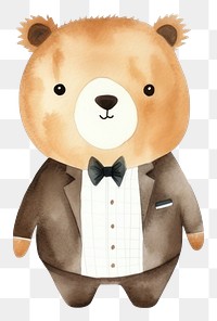 PNG Cute sloth wearing suit cartoon toy white background. AI generated Image by rawpixel.