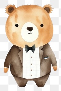 PNG Cute sloth wearing suit cartoon toy  