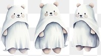 PNG Bear wearing ghost custume cartoon mammal animal. AI generated Image by rawpixel.
