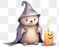 PNG Bear holding halloween candle cartoon mammal animal. 