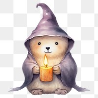 PNG Bear holding halloween candle cartoon cute anthropomorphic. 