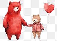 PNG Valentines bear balloon cartoon. 