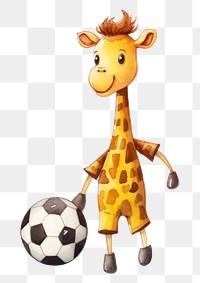 PNG Giraffe play footbal football cartoon mammal. 