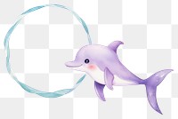 PNG Dolphin play hula hoop animal cartoon mammal. AI generated Image by rawpixel.