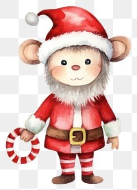 PNG Monkey christmasred cartoon cute toy. 