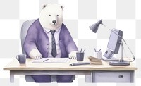 PNG Table bear furniture computer. AI generated Image by rawpixel.