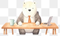 PNG Table furniture cartoon bear. 