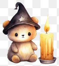 PNG Puppy holding halloween candle cartoon cute representation. 