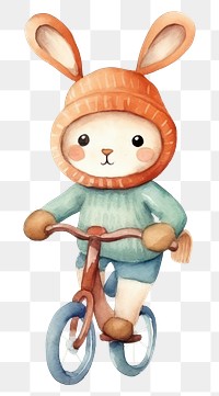 PNG Rabbit playing cycling vehicle cartoon cute. 