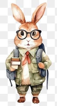 PNG Rabbit student cartoon animal  