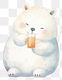 PNG White Fox drinking cartoon mammal cute. 