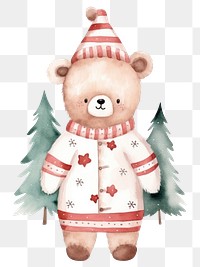 PNG Teddy bear costum christmas cartoon animal cute. 