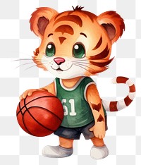 PNG Tiger play basketball cartoon sports  