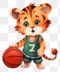 PNG Tiger play basketball cartoon sports  