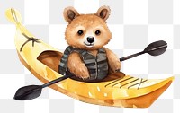 PNG Bear kayaking lifejacket vehicle cartoon. 