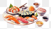 PNG Japanese food sushi meal rice. AI generated Image by rawpixel.