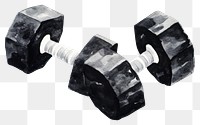 PNG  Black dumbbells sports gym white background. AI generated Image by rawpixel.