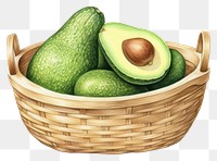 PNG Avocado basket fruit plant food. AI generated Image by rawpixel.