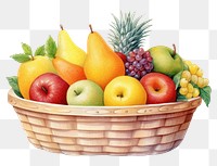 PNG Fruit basket pineapple plant pear. AI generated Image by rawpixel.