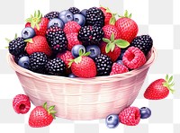 PNG Mix berries basket strawberry blackberry blueberry. AI generated Image by rawpixel.