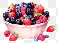 PNG Mix berries basket strawberry blackberry blueberry. 