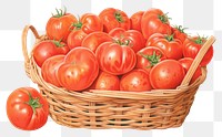 PNG Tomato basket vegetable basket plant.