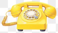 PNG  Yellow phone white background electronics technology. AI generated Image by rawpixel.